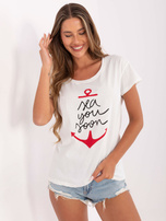 Ecru damski t-shirt z napisem Silva