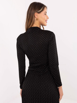 Czarna elegancka bluzka z dżetami RUE PARIS 