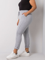 Szare melanżowe spodnie dresowe plus size Alva