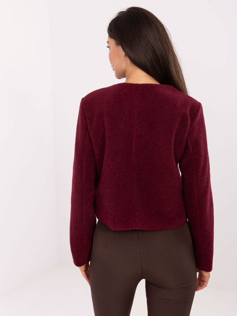 Bordowy elegancki żakiet z podszewką RUE PARIS