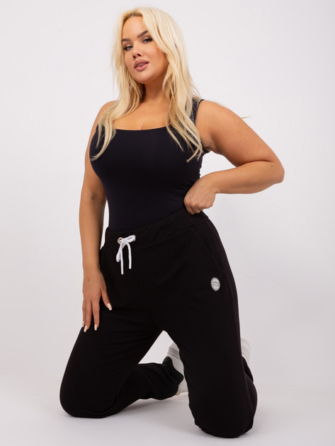 Hurt Czarne bawełniane spodnie dresowe plus size