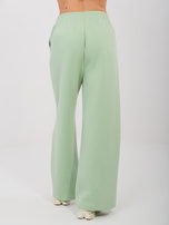 Pistacjowo-różowy komplet z szerokimi spodniami RUE PARIS 