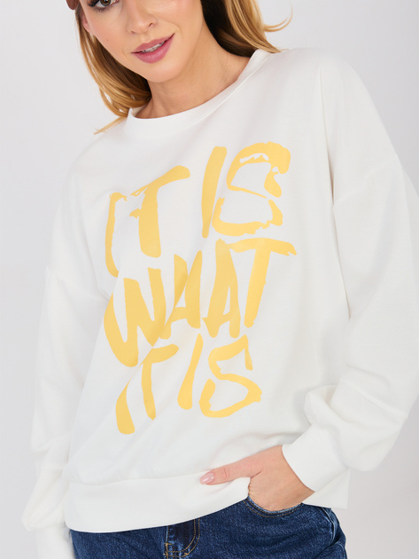 Ecru dresowa bluza z okrągłym dekoltem RUE PARIS