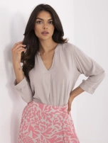 Beżowa damska bluzka z wydłużonym tyłem SUBLEVEL