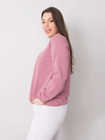 Brudnoróżowa bluzka plus size z długim rękawem Hailey