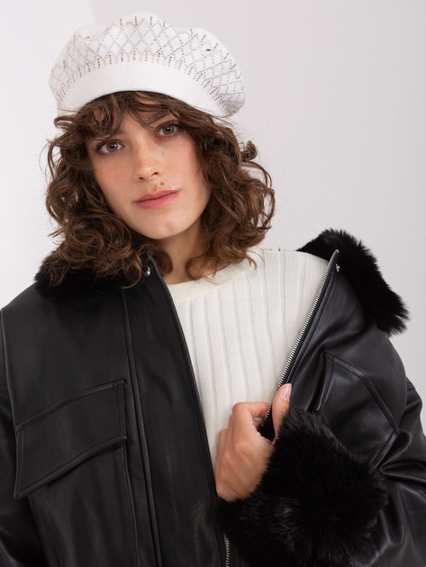 Hurtownia Ecru beret z dodatkiem kaszmiru