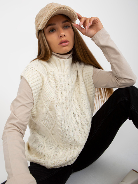 Hurt Biała kamizelka dzianinowa w warkocze SUBLEVEL