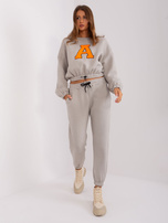 Hurt Szaro-fluo pomarańczowy dwuczęściowy komplet dresowy