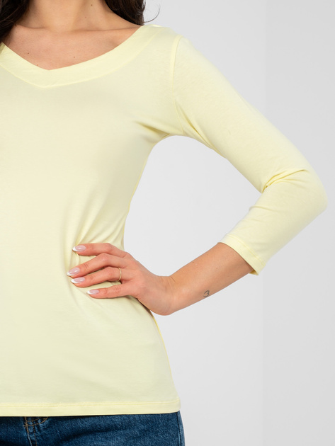 Pastelowa żółta bluzka basic z bawełny RUE PARIS