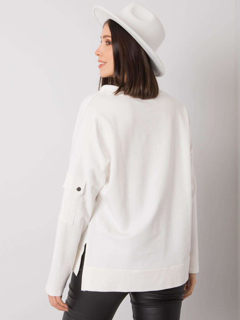 Ecru bluzka plus size z kieszenią na rękawie Lunnara