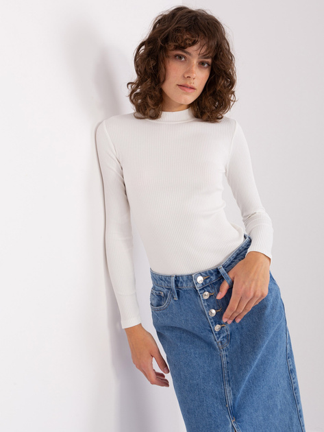 Hurt Ecru bluzka basic z półgolfem BASIC FEEL GOOD