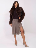 Czekoladowy miękki sweter z domieszką alpaki