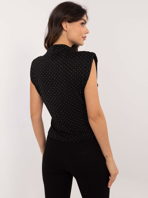 Hurt Czarna wizytowa bluzka z poduszkami na ramionach