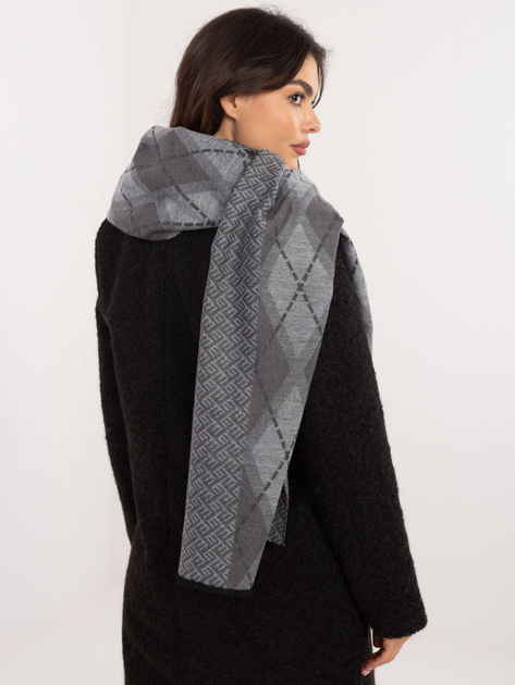 Hurtownia Ciemnoszary damski szal w romby