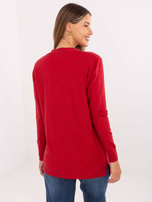 Roter Damen-Cardigan ohne Verschluss.