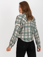 Hurtownia Beżowa koszula damska w kratę