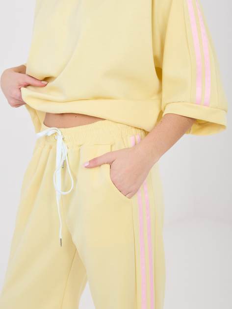 Pastelowy żółty komplet z miękkiego materiału RUE PARIS