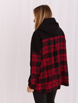 Schwarz-rote Damenhoodie mit Kapuze Freyah RUE PARIS.