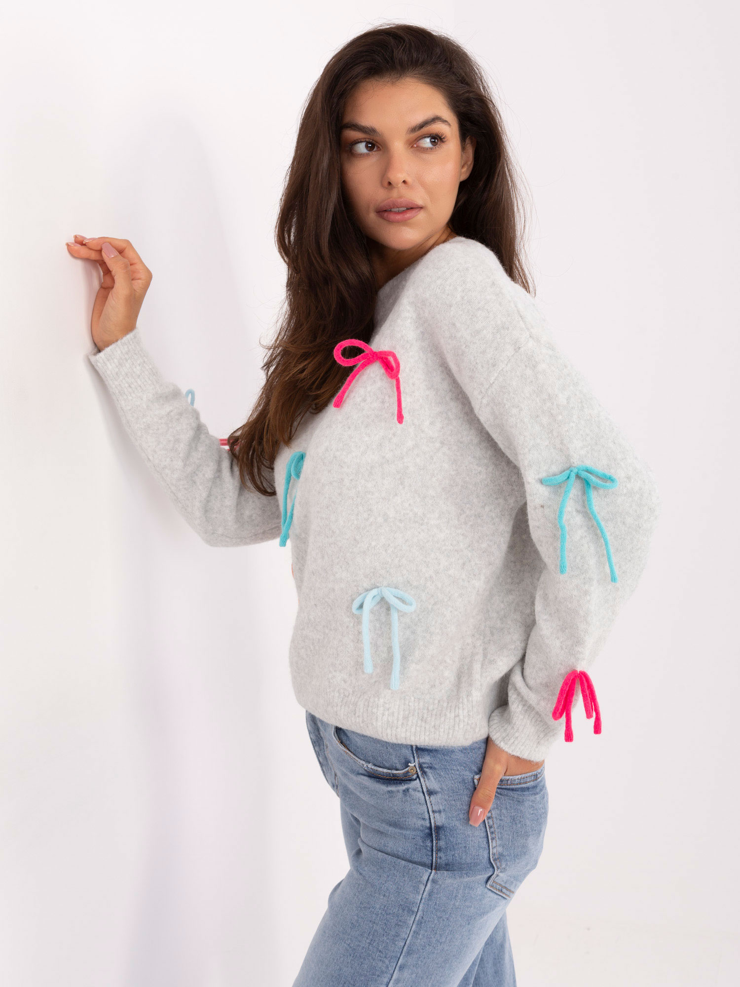 Sweter jasny szary