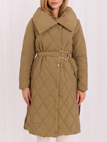 Großhandel Khaki lange Winterjacke mit Steppung.