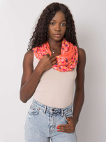 Pomarańczowa chusta damska w grochy