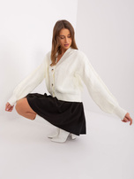 Hurt Ecru rozpinany sweter oversize z guzikami RUE PARIS