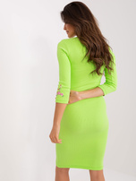 Hurt Jasnozielona ołówkowa sukienka w prążek