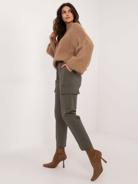 Hurt Khaki damskie spodnie cargo z paskiem OCH BELLA