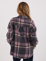 Jasnoszaro-różowa flanelowa koszula w kratę STITCH & SOUL 