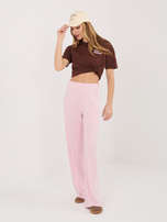 Jasnoróżowe dresowe spodnie z prostą nogawką 