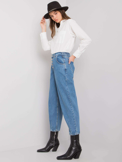 Niebieskie spodnie mom jeans Cortona