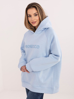 Jasnoniebieska bluza kangurka z kapturem RUE PARIS 