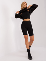 Hurtownia Czarny komplet casualowy z kolarkami