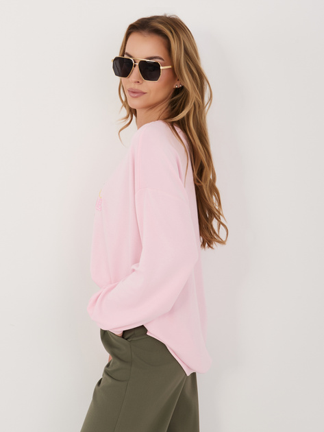 Jasnoróżowa damska bluza z owocowym haftem RUE PARIS