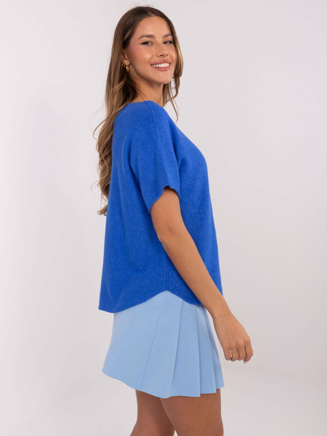 Hurt Kobaltowy damski sweter w jednolitym kolorze