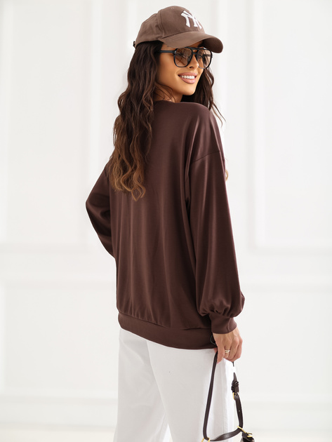 Czekoladowa bluza oversize bez kaptura RUE PARIS