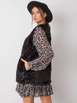 Czarna futrzana kamizelka Adelle