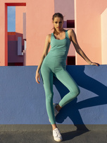 Turkusowe damskie legginsy basic Brigitte