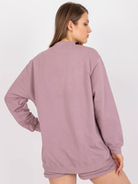 Brudnoróżowa dresowa bluza basic oversize