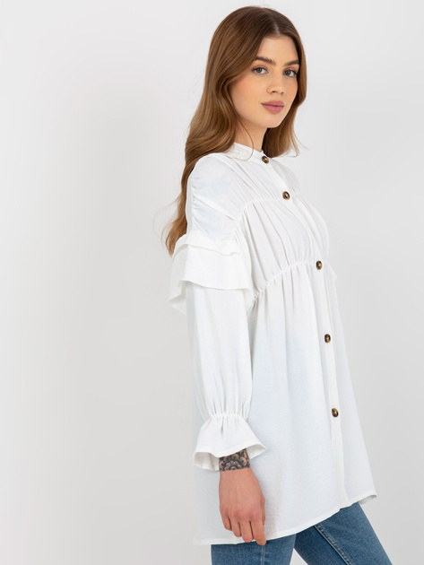 Hurt Ecru boho koszula z falbanami i marszczeniem OCH BELLA