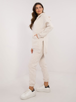 Hurt Jasnobeżowy melanżowy dresowy komplet basic