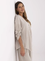 Beżowa muślinowa koszula damska z dekoltem V