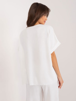 Hurtownia online Ecru bluzka oversize z dekoltem V