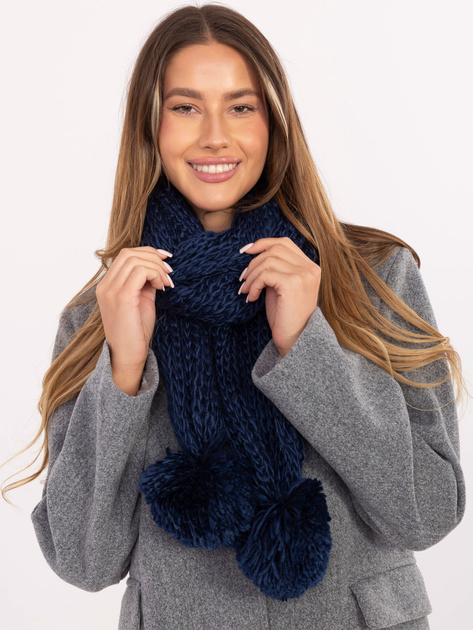 Granatowy długi szal damski
