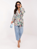 Zielona garniturowa marynarka w kwiaty 