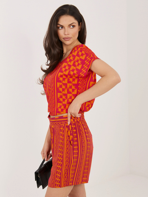 Pomarańczowe letnie szorty we wzory SUBLEVEL