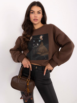 Hnědá oversize mikina s podšívkou.