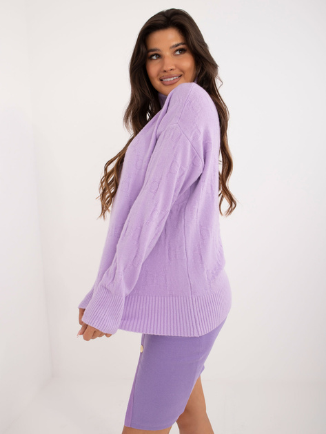 Hurtownia online Liliowy luźny sweter golf we wzory