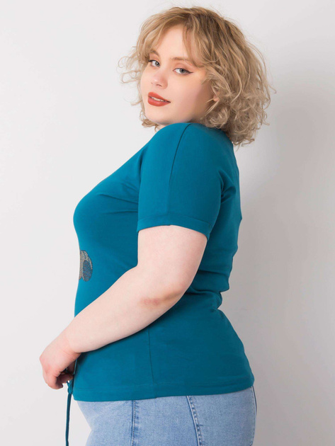 Morska bluzka plus size z dżetami Luce