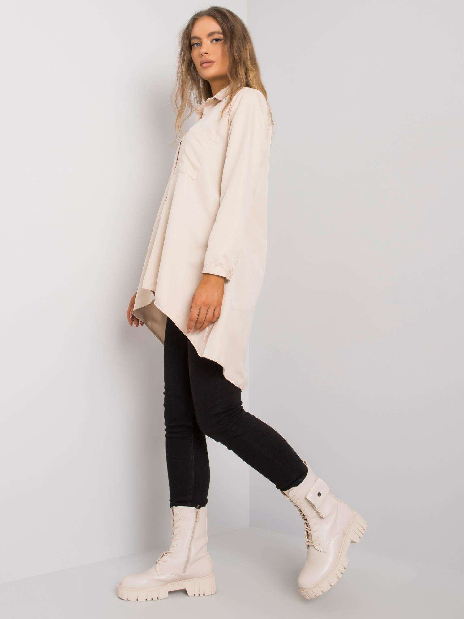 Beige asymmetrische Bluse Brinleigh.